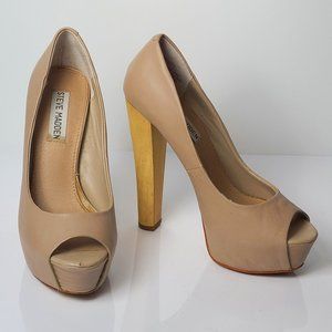 Steve Madden Felicitie sz 6 Tan Nude Leather Tall